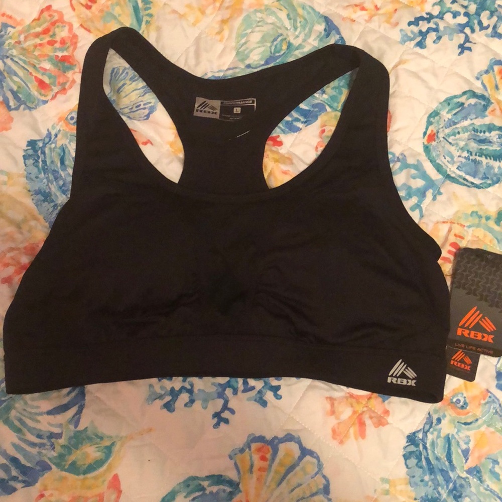 Black racerback sports bra